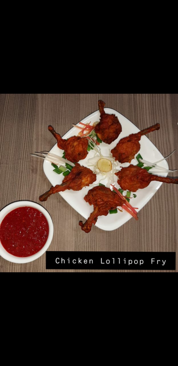 Chicken lollipop fry with red schezwan dip